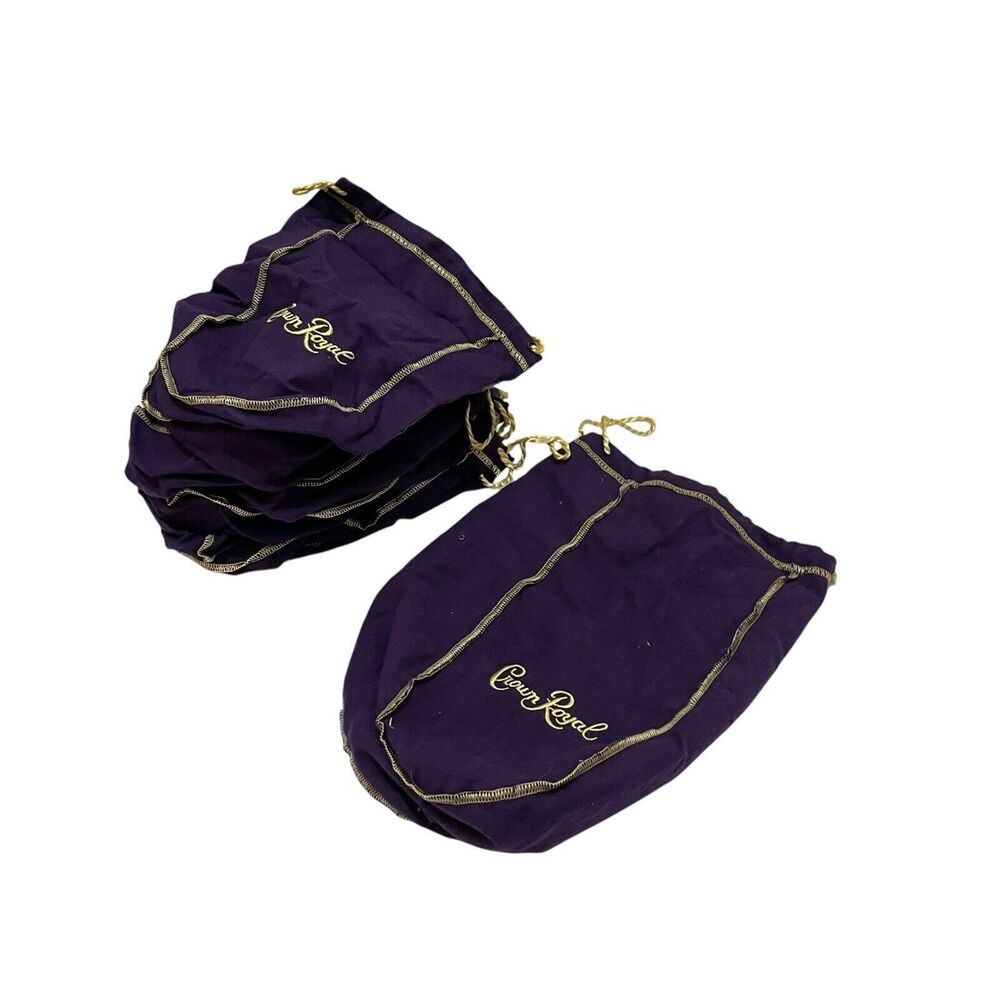 Crown Royal Bag Purple Lot Of 11 Bags Drawstring Closure